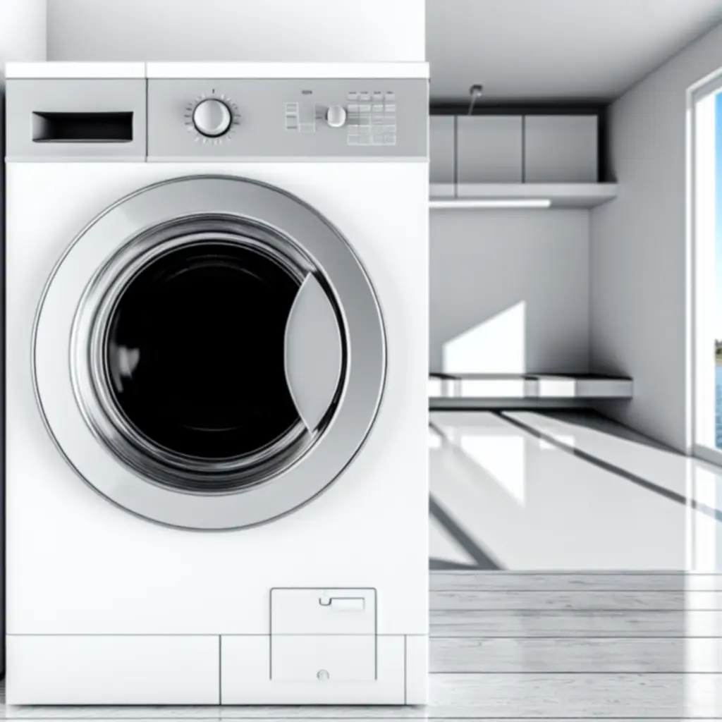 Nowoczesna pralka wolnostojąca Homeapplinex widoczna od frontu, prezentująca jakość wykonania i detale obudowy.