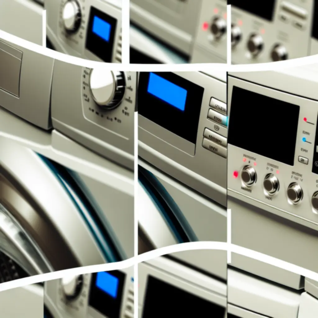 Panel sterowania pralki Homeapplinex z czytelnym wyświetlaczem i pokrętłem programów.